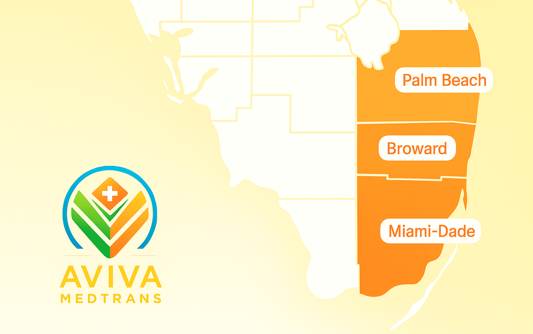 AVIVA MedTrans coverage area map Miami-Dade Broward Palm Beach South Florida